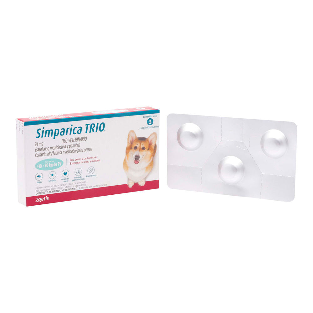 Simparica TRIO blue 10.1-20 kg 3 tabs