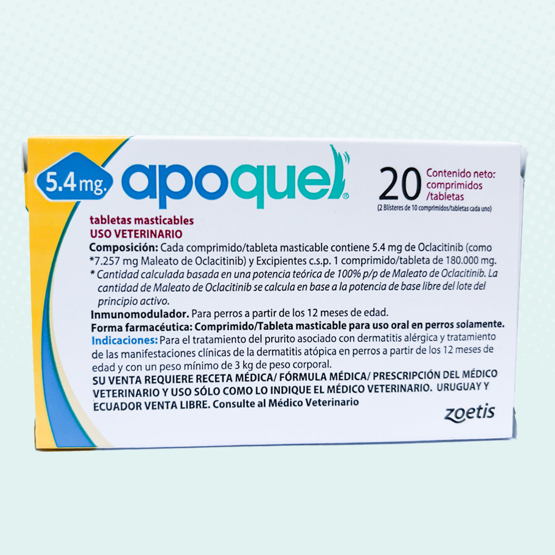 Apoquel Masticable 5.4 mg con 20 tabletas