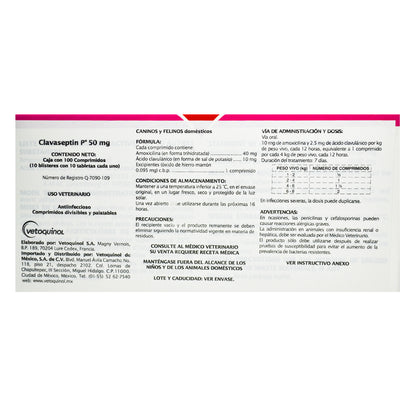 Clavaseptin P 50 mg 100 comp.