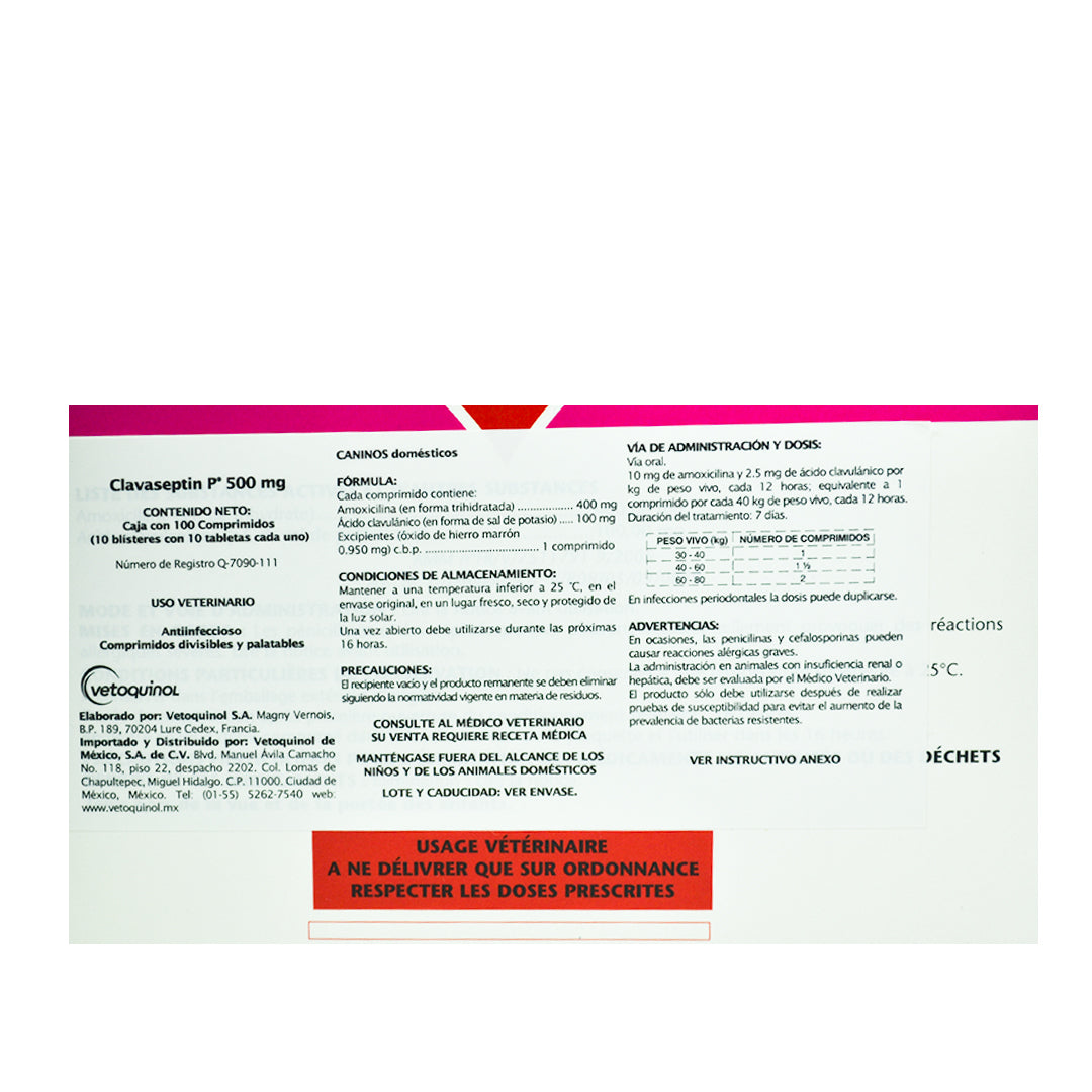 Clavaseptin P 500mg 100 comp