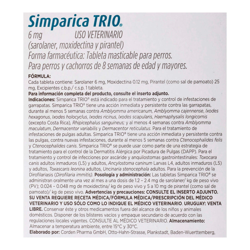 Simparica TRIO purple 2.5-5 kg. 1 tab.