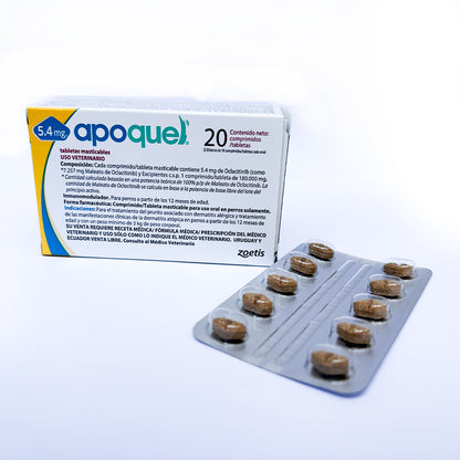 Apoquel Masticable 5.4 mg con 20 tabletas