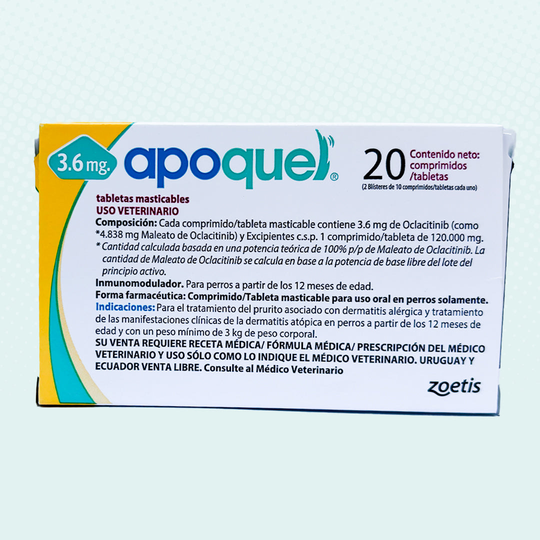 Apoquel Masticable 3.6 mg con 20 tabletas