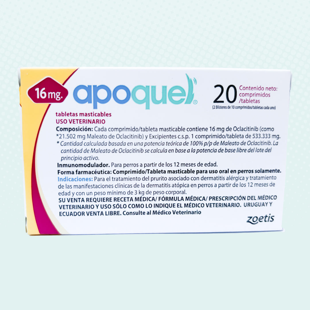 Apoquel Masticable 16 mg con 20 tabletas