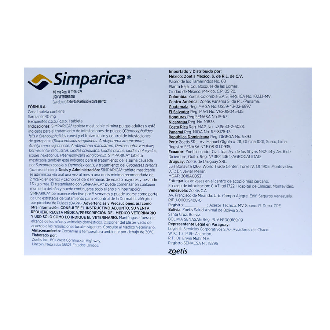 Simparica 40 mg. 1 tab.